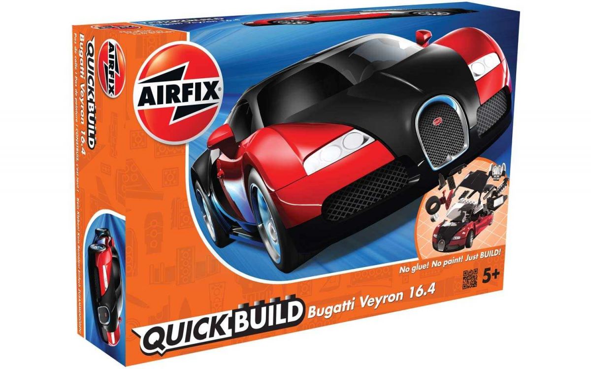 Quick Build auto J6020 - Bugatti Veyron - červená Airfix