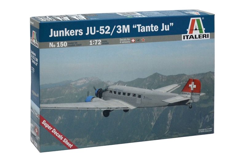 Model Kit letadlo 0150 - JUNKERS JU-52 3/m "TANTE JU" (1:72) Italeri