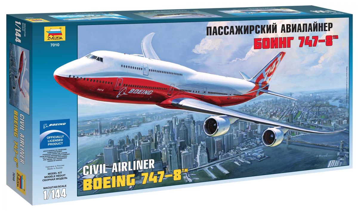 Model Kit letadlo 7010 - Boeing 747-8 (1:144) Zvezda