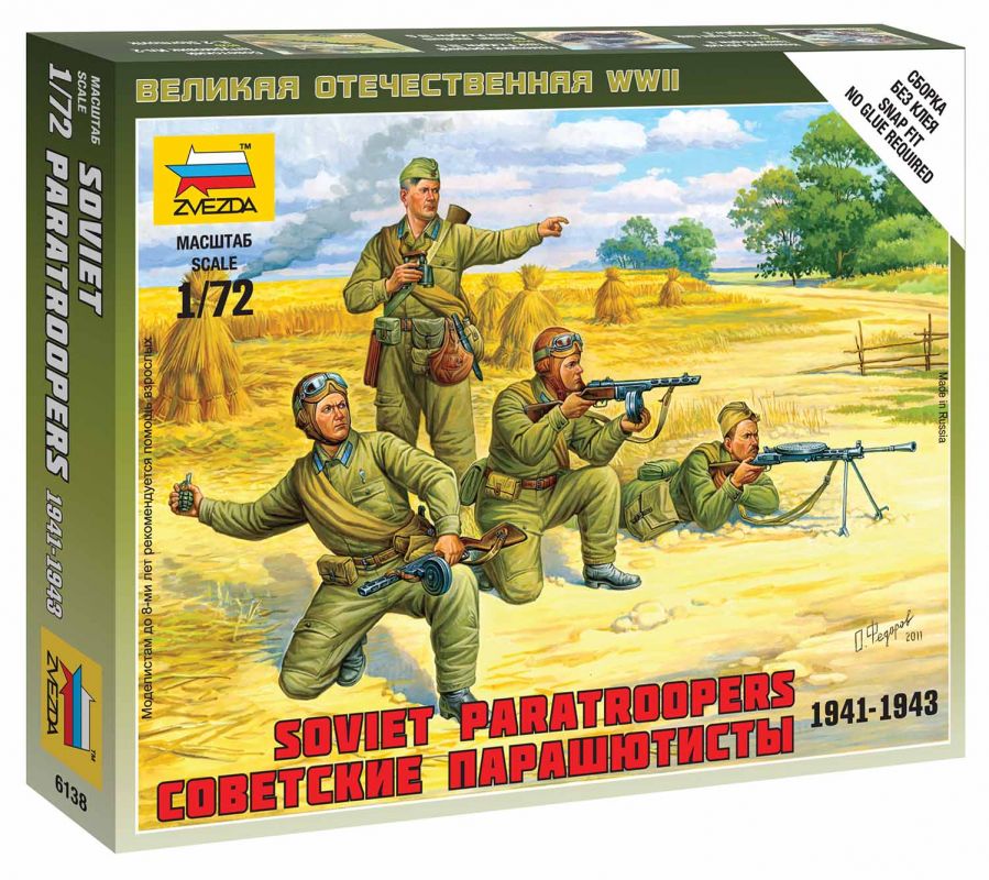 Wargames (WWII) figurky 6138 - Soviet Paratroops (1:72) Zvezda