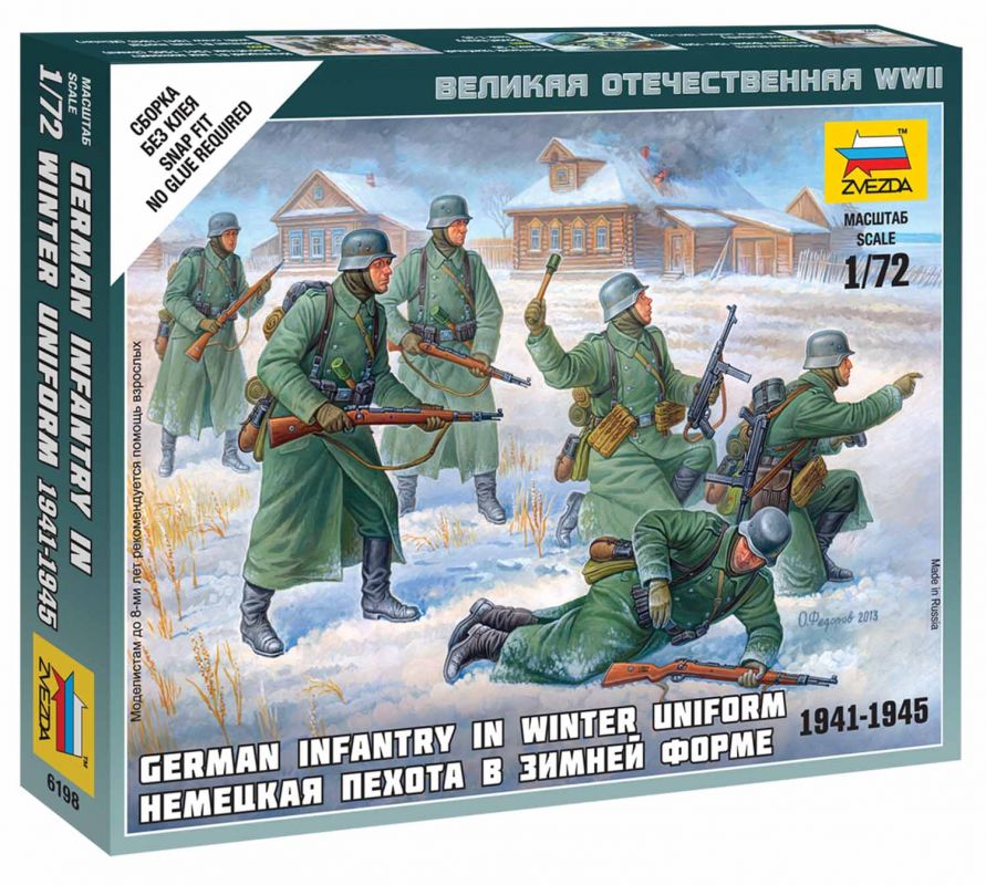 Wargames (WWII) figurky 6198 - German Infantry (Winter Uniform) (1:72) Zvezda