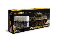 Sada akrylových barev 433AP - WWII Military German Army 6 ks