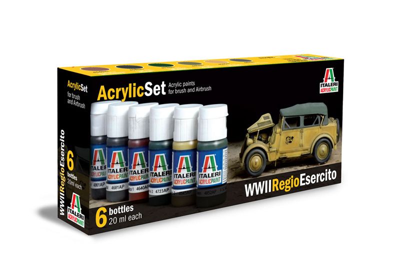 Sada akrylových barev 441AP - WWII REGIO ESERCITO 6 ks Italeri