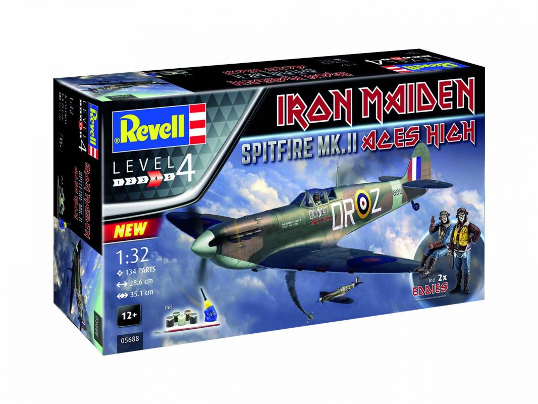 Gift-Set letadlo 05688 - Spitfire Mk.II "Aces High" Iron Maiden (1:32) Revell