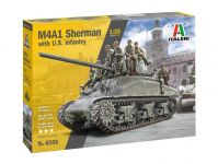 Model Kit tank 6568 - M4A1 Sherman with U.S. Infantry (1:35)