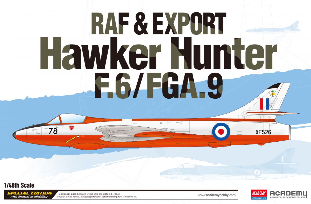 Model Kit letadlo 12312 - RAF & Export Hawker Hunter F.6/FGA.9 (1:48) Academy