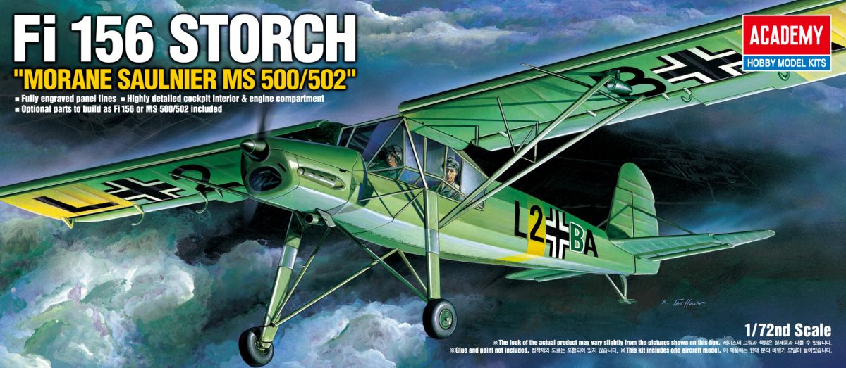 Model Kit letadlo 12459 - FIESELER FI-156 STORCH (1:72) Academy