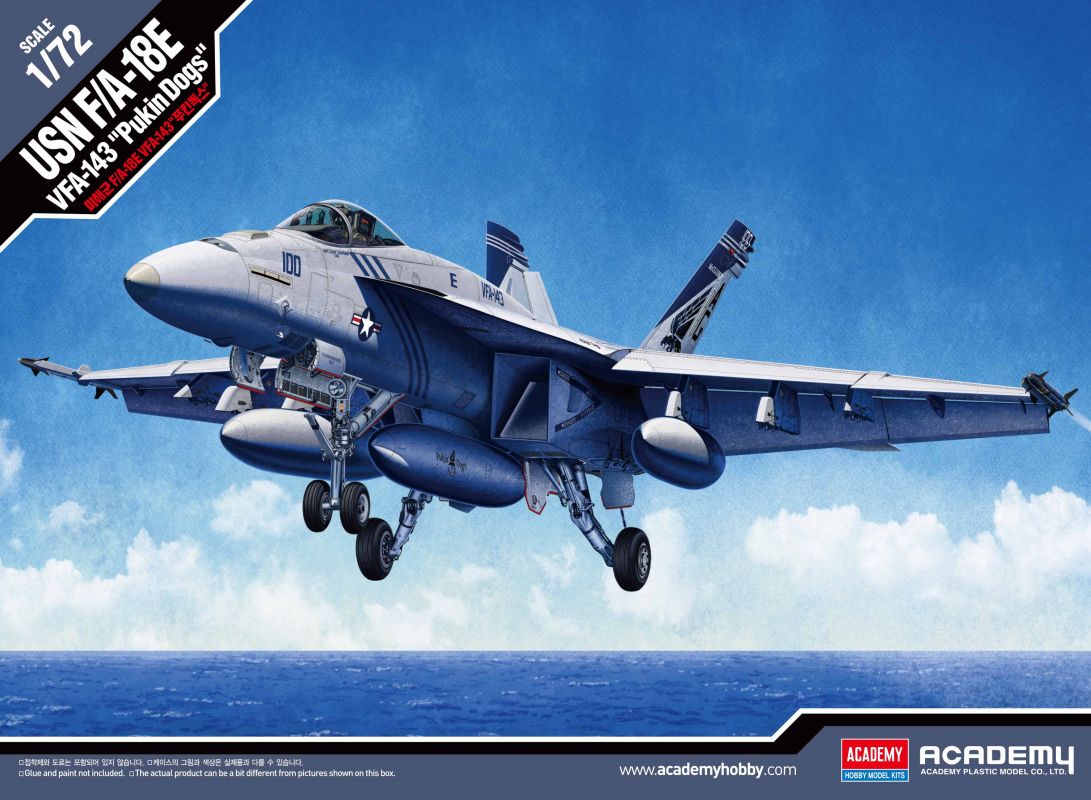 Model Kit letadlo 12547 - USN F/A-18E VFA-143 "PUKIN DOGS" (1:72) Academy