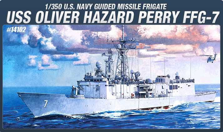 Model Kit loď 14102 - USS OLIVIER HAZARD PERRY FFG-7 (1:350) Academy