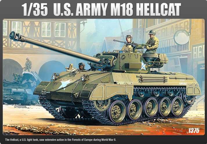 Model Kit tank 13255 - US ARMY M-18 HELLCAT (1:35) Academy