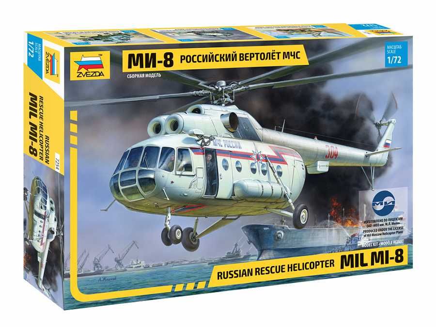 Model Kit vrtulník 7254 - MIL Mi-8 Rescue Helicopter (1:72) Zvezda