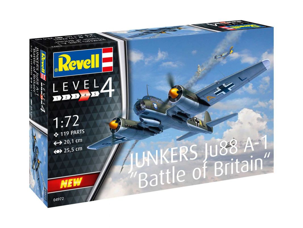 Plastic ModelKit letadlo 04972 - Junkers Ju88 A-1 Battle of Britain (1:72) Revell