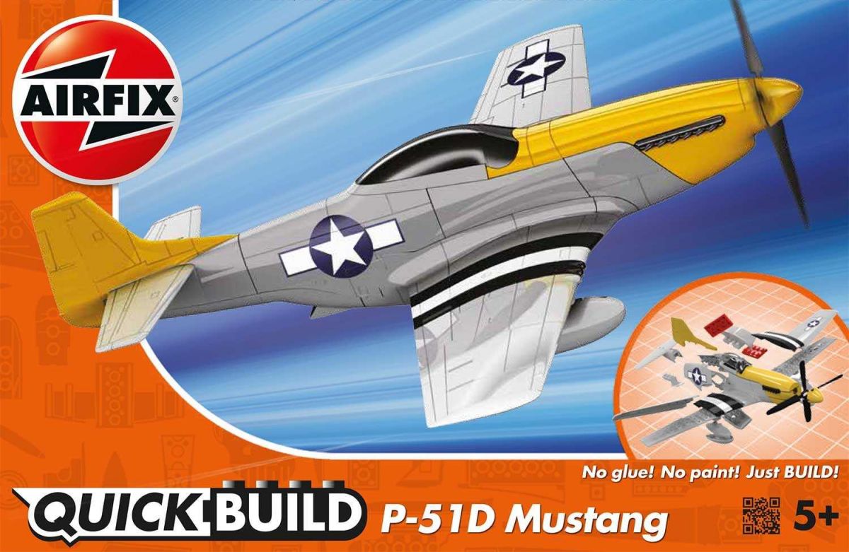 Quick Build letadlo J6016 - P-51D Mustang - nová forma Airfix