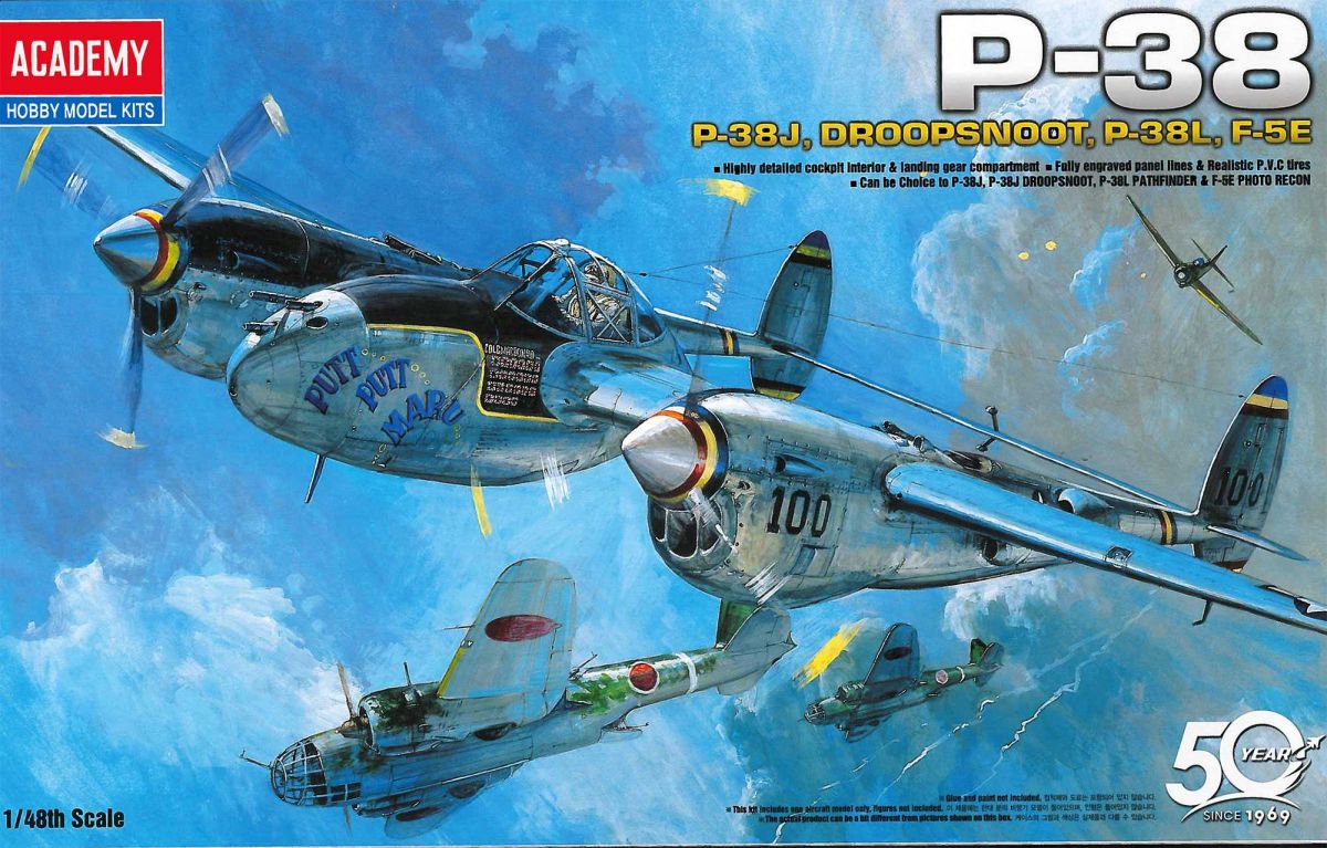 Model Kit letadlo 12282 - P-38 COMBINATION VERSION (1:48) Academy