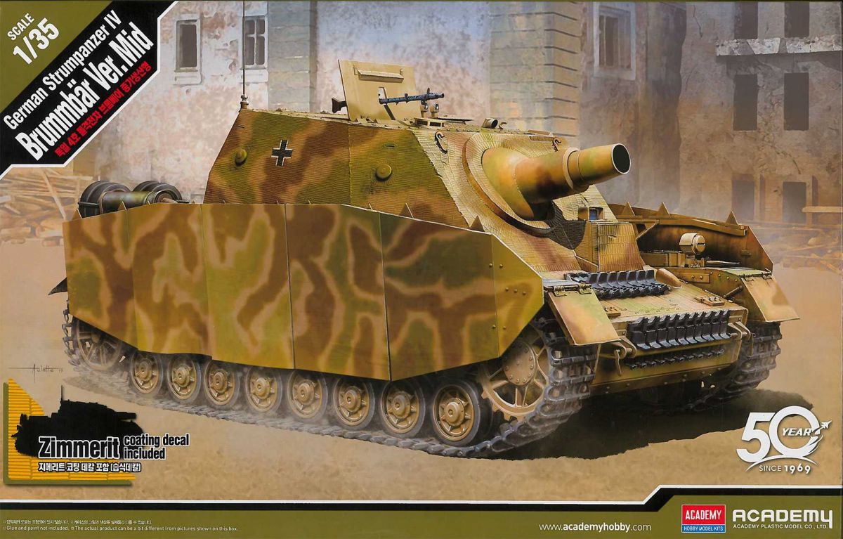 Model Kit military 13525 - German Strumpanzer IV Brummbär Ver.Mid (1:35) Academy