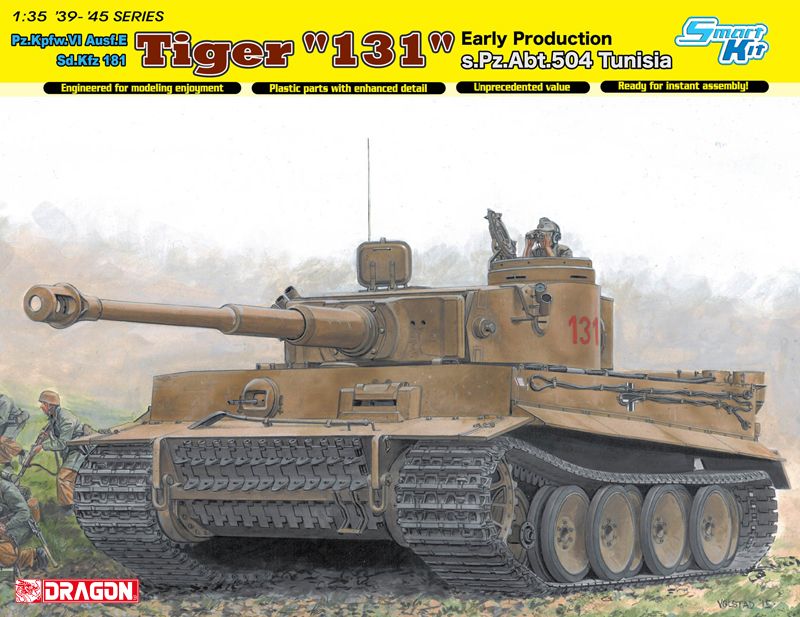 Model Kit tank 6820 - Tiger I "131" s.Pz.Abt.504 Tunisia (Smart Kit) (1:35) Dragon