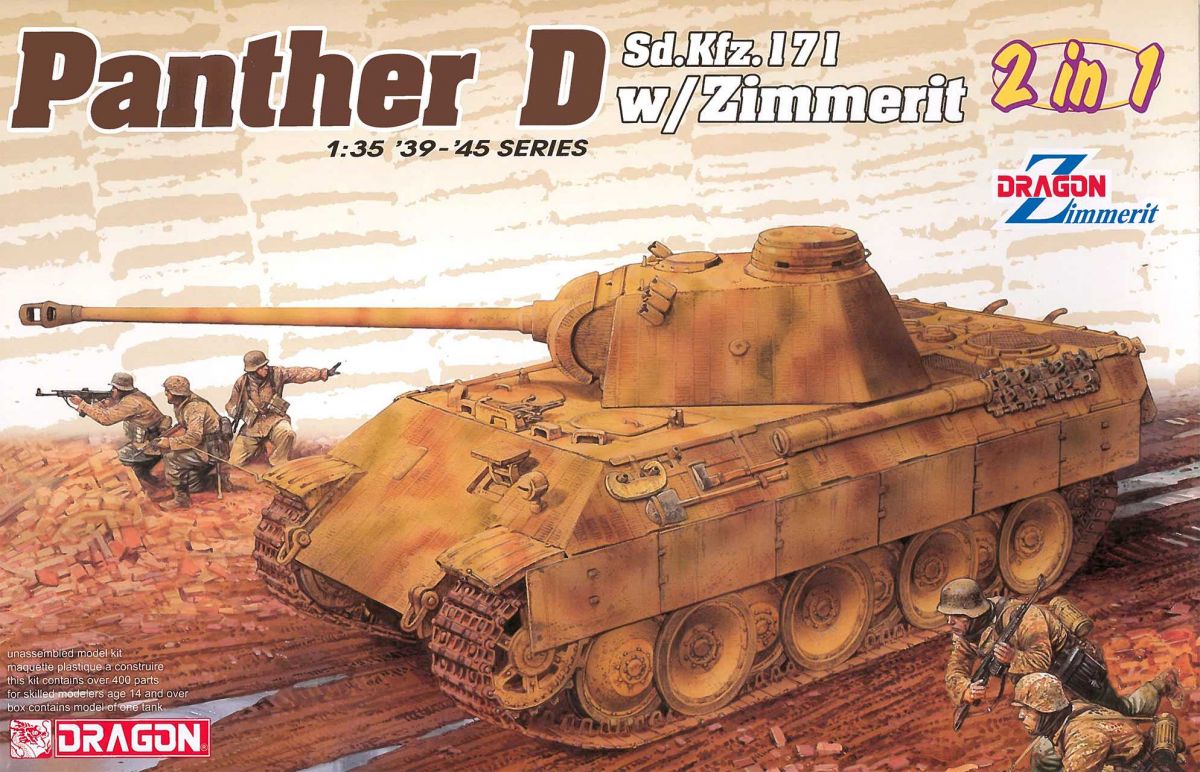 Model Kit tank 6945 - Sd.Kfz.171 Panther Ausf.D with Zimmerit (2 in 1) (1:35) Dragon