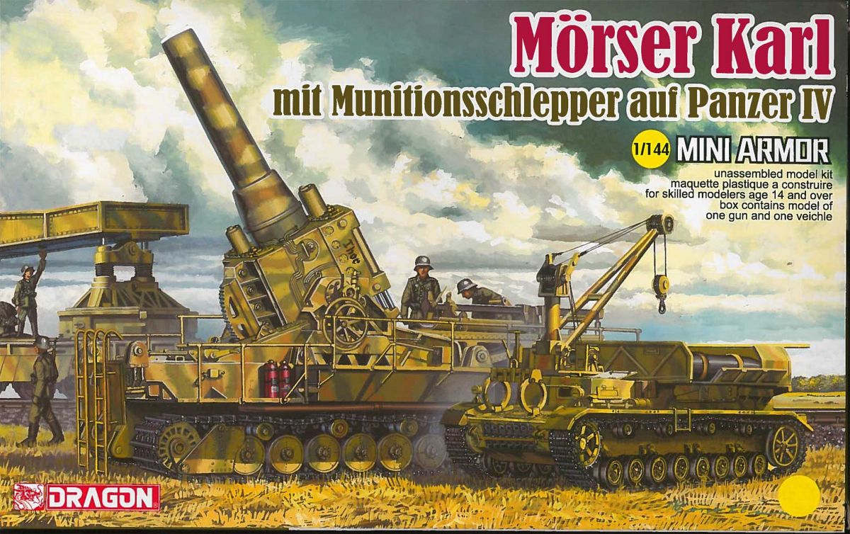 Model Kit military 14135 - Morser Karl mit Munitionsschlepper auf Panzer IV (1:144) Dragon