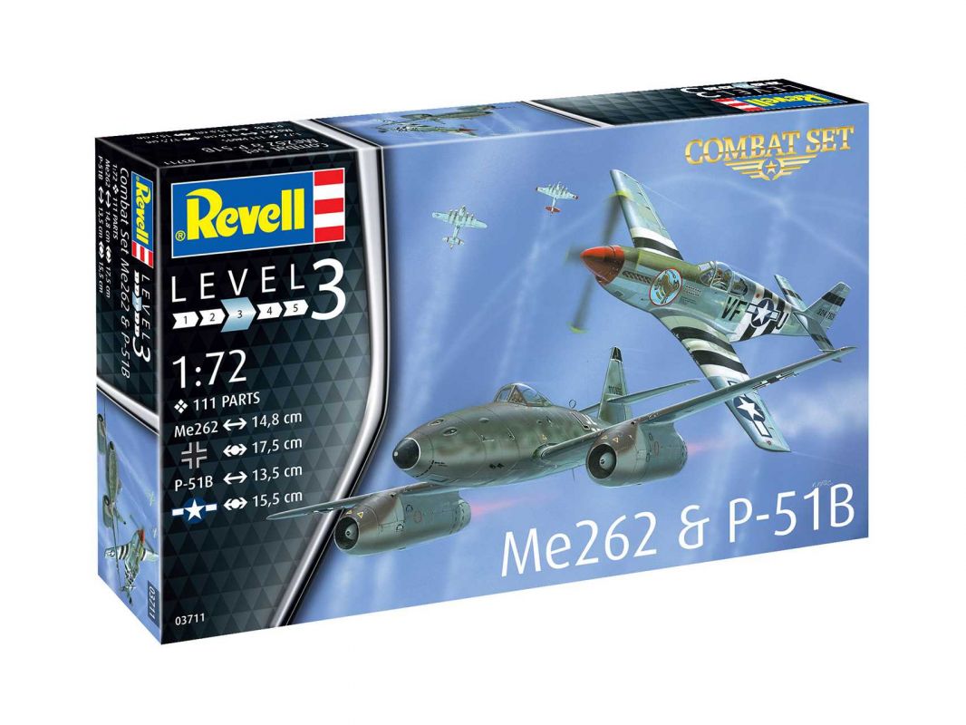 ModelSet letadla 63711 - Me262 & P-51B (1:72) Revell