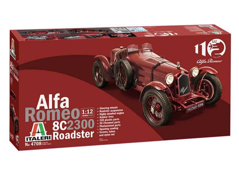 Model Kit auto 4708 - Alfa Romeo 8C 2300 Roadster (1:12) Italeri