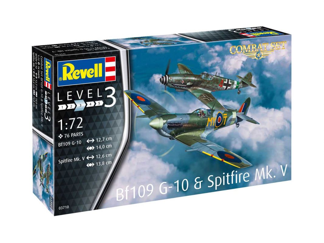 ModelSet letadla 63710 - Bf109G-10 & Spitfire Mk.V (1:72) Revell