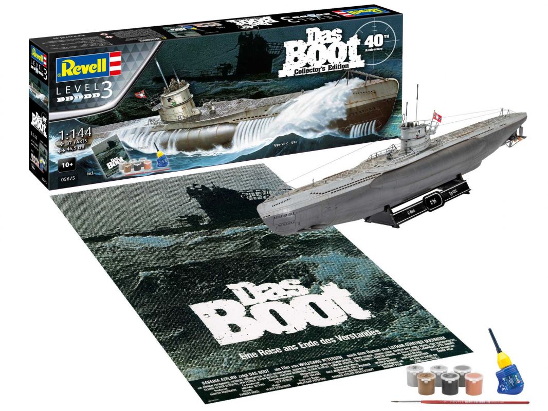 Gift-Set ponorka 05675 - Movie Set DAS BOOT - 40th Anniversary (1:144) Revell