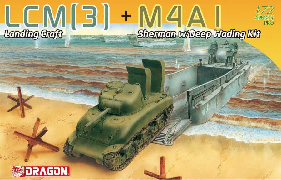 Model Kit military 7516 - LCM(3) + M4A1 Sherman w/Deep Wading Kit (1:72) Dragon