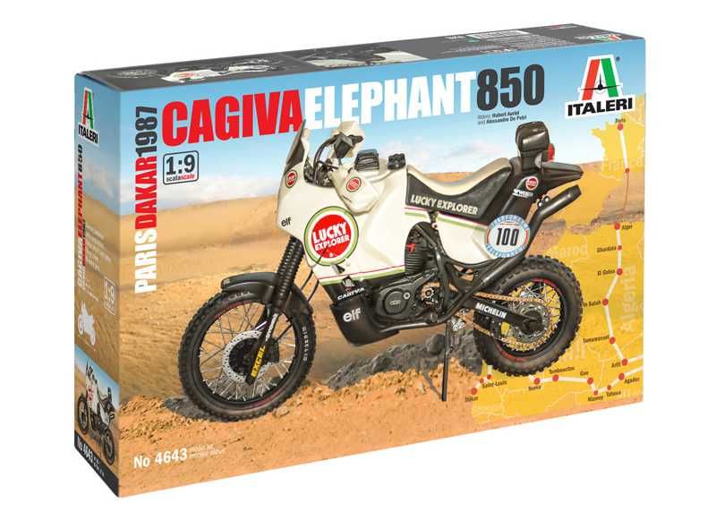 Model Kit motorka 4643 - Cagiva "Elephant" 850 Paris-Dakar 1987 (1:9) Italeri