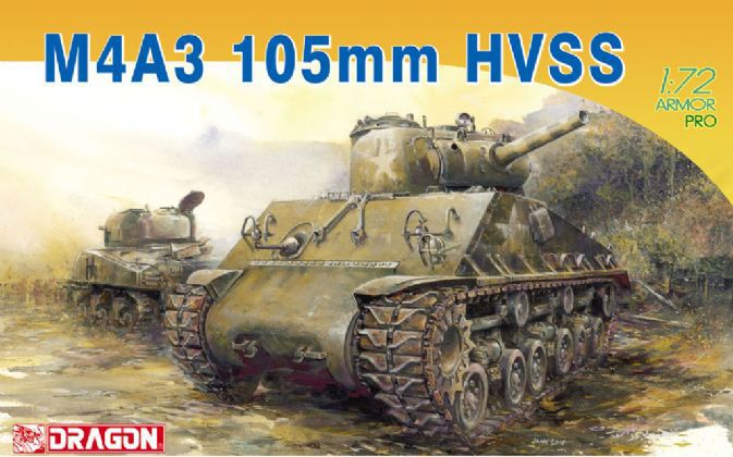 Model Kit tank 7313 - M4A3 105mm HVSS (1:72) Dragon