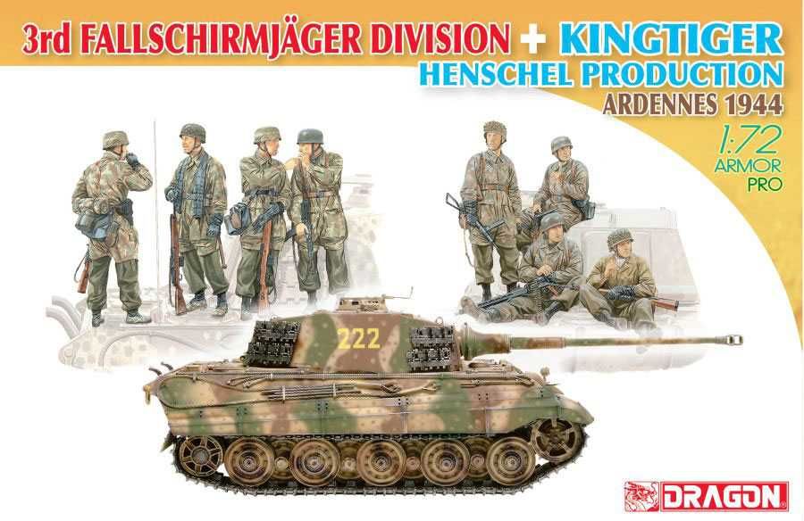 Model Kit tank 7400 - 3rd Fallschirmjäger Division + Kingtiger Henschel Turret (1:72) Dragon