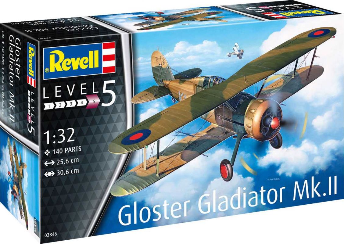 Plastic ModelKit letadlo 03846 - Gloster Gladiator Mk. II (1:32) Revell