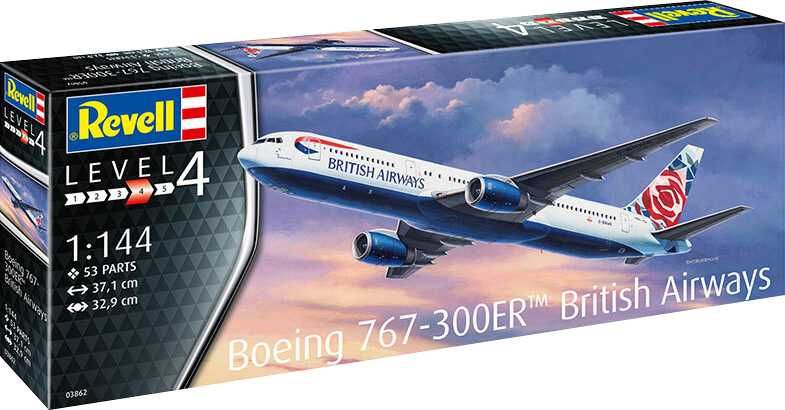 Plastic Modelkit letadlo 03862 - Boeing 767-300ER (British Airways Chelsea Rose) (1:144) Revell