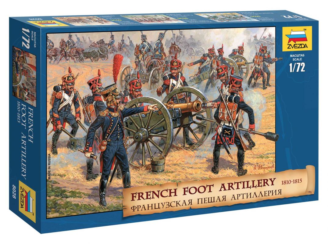 Wargames (AoB) figurky 8028 - French Foot Artillery 1812-1814 (1:72) Zvezda