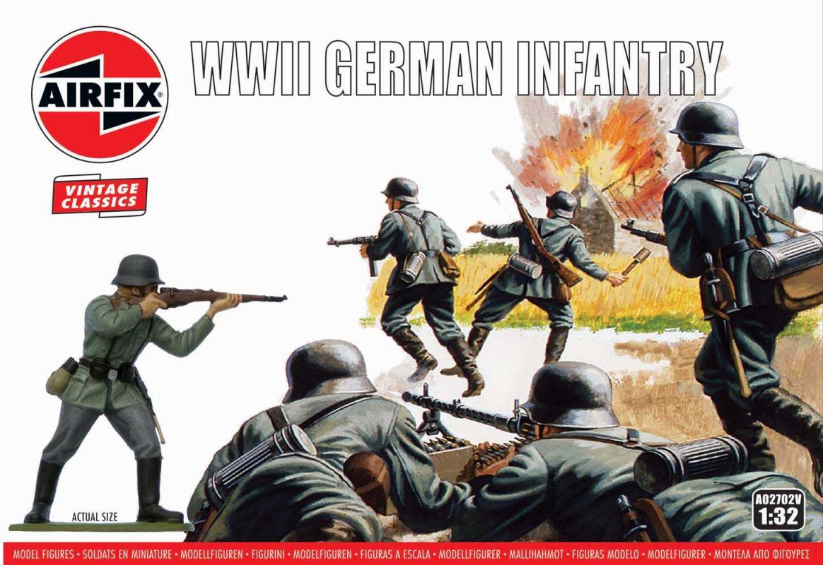 Classic Kit VINTAGE figurky A02702V - WIWII German Infantry (1:32) Airfix