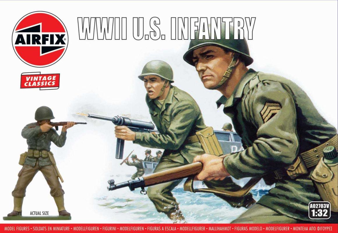 Classic Kit VINTAGE figurky A02703V - WWII U.S. Infantry (1:32) Airfix