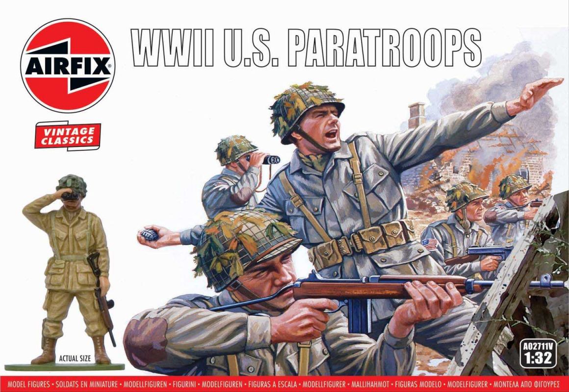 Classic Kit VINTAGE figurky A02711V - WWII U.S. Paratroops (1:32) Airfix