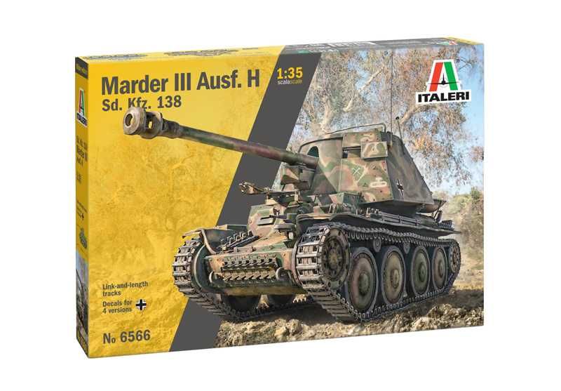 Model Kit military 6566 - Sd.Kfz 138 Ausf. H Marder III with crew (1:35) Italeri