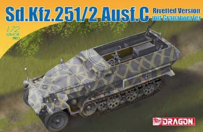 Model Kit military 7308 - Sd.Kfz.251/2 Ausf.C Rivetted Version mit Granatwerfer (1:72) Dragon