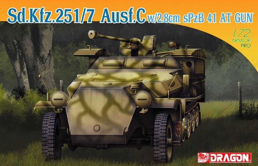 Model Kit military 7315 - Sd.Kfz.251/7 Ausf.C w/2/8cm sPzB41 AT Gun (1:72) Dragon