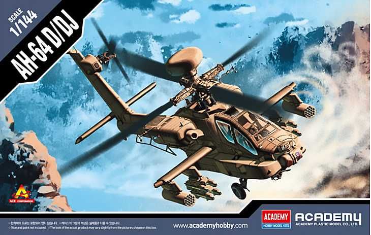 Model Kit vrtulník 12625 - AH-64D/DJ (1:144) Academy