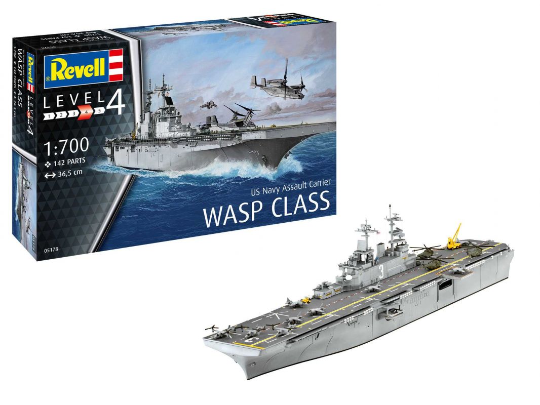 ModelSet loď 65178 - Assault Carrier USS WASP CLASS (1:700) Revell