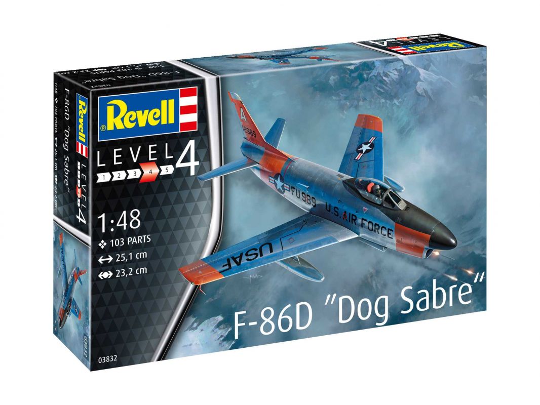 Plastic ModelKit letadlo 03832 - F-86D Dog Sabre (1:48) Revell