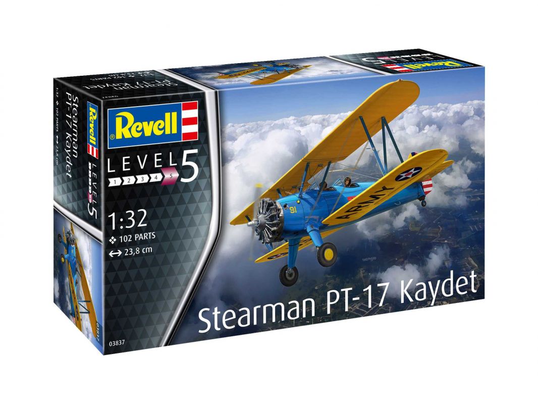 Plastic ModelKit letadlo 03837 - Stearman PT-17 Kaydet (1:32) Revell
