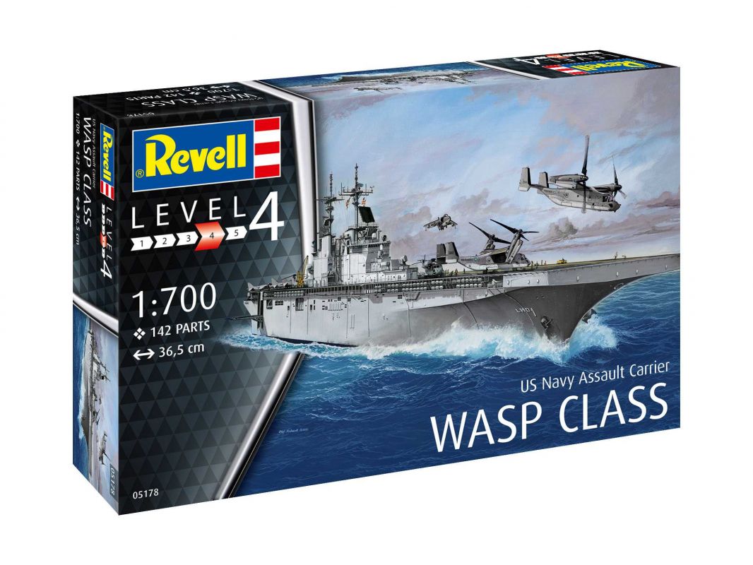 Plastic ModelKit loď 05178 - Assault Carrier USS WASP CLASS (1:700) Revell