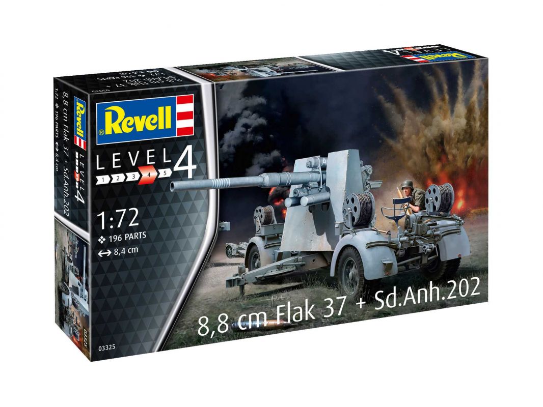 Plastic ModelKit military 03325 - 8,8 cm Flak 37 + Sd.Anh.202 (1:72) Revell