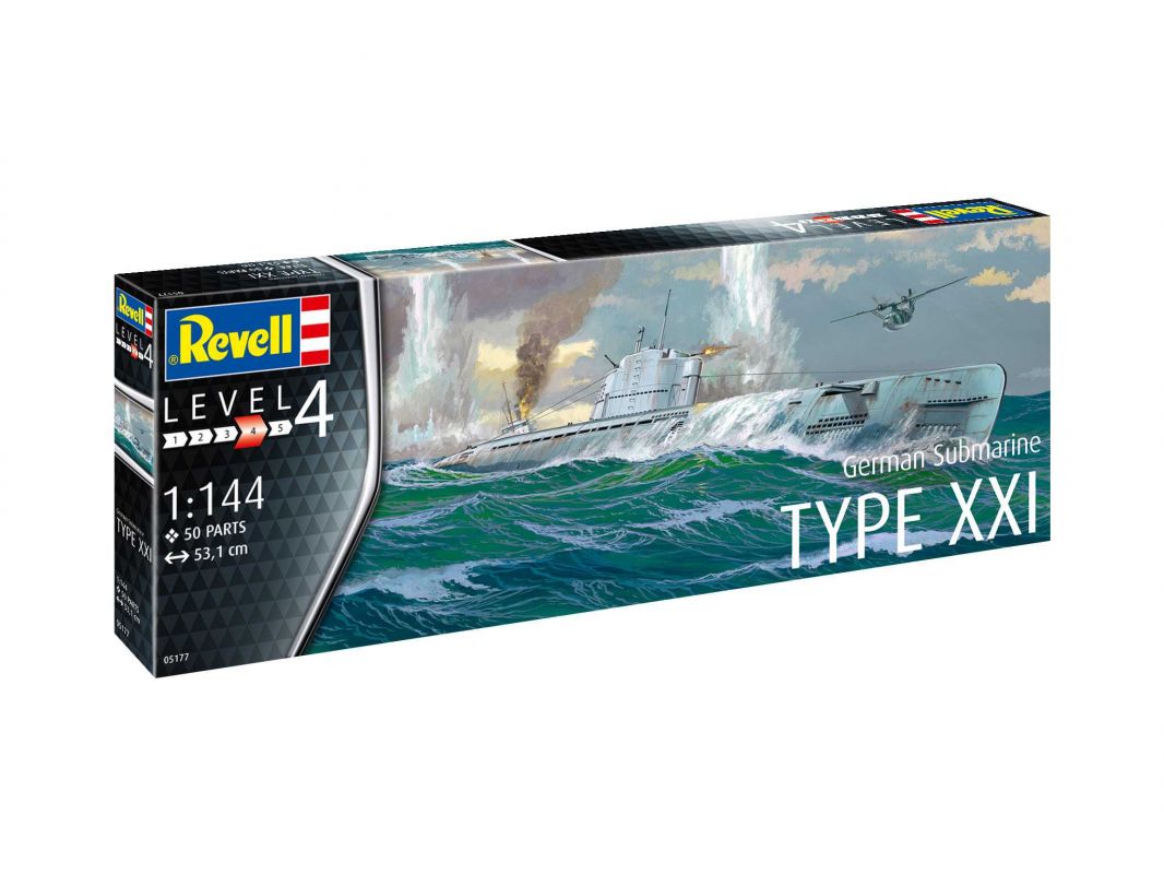 Plastic ModelKit ponorka 05177 - German Submarine Typ XXI (1:144) Revell