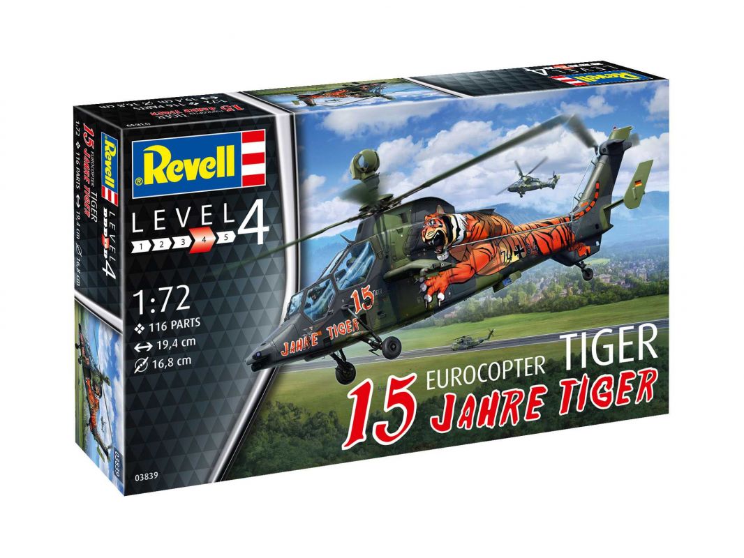 Plastic ModelKit vrtulník 03839 - Eurocopter Tiger - "15 Years Tiger" (1:72) Revell