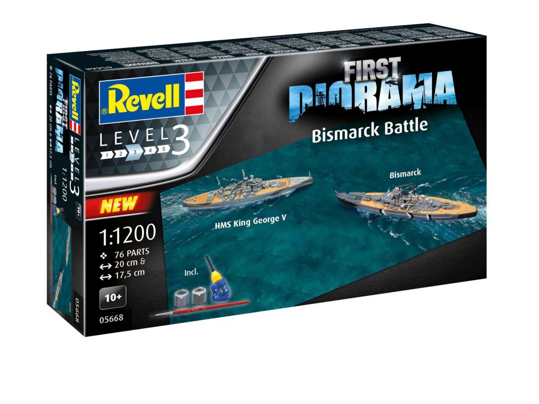 Gift-Set lodě 05668 - Bismarck Battle (1:1200) Revell
