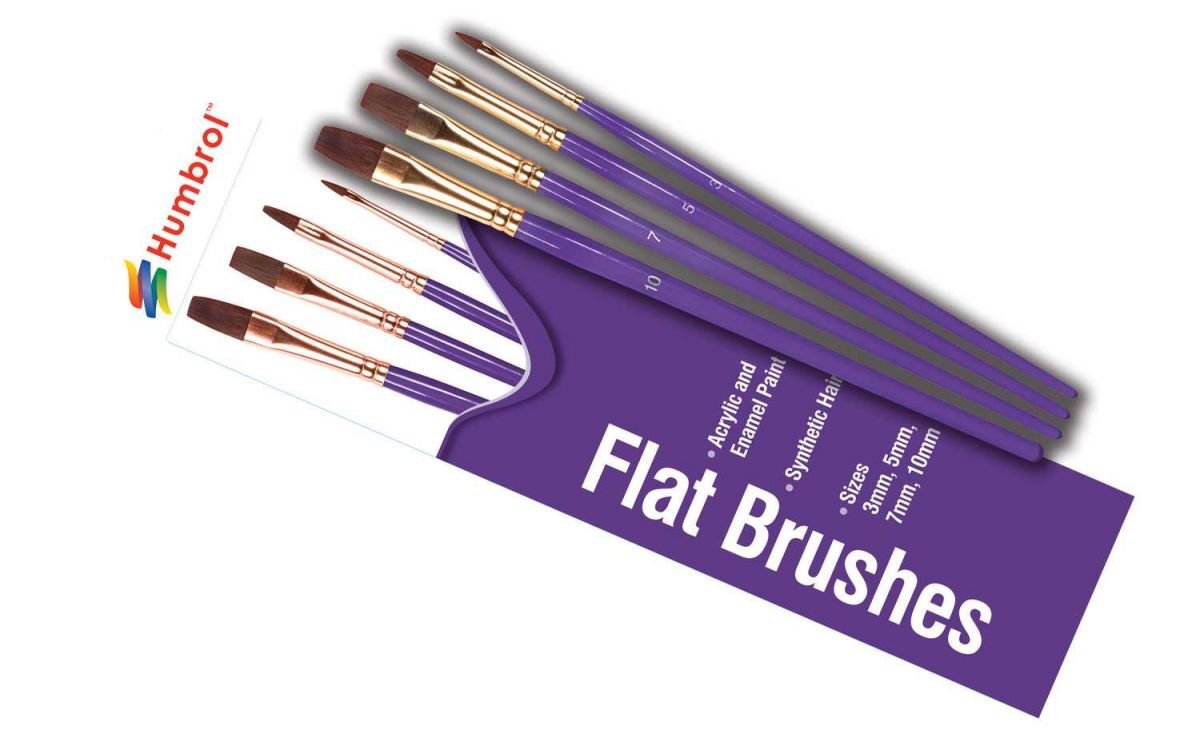 Humbrol Flat Brush pack AG4305 - sada plochých štětců (velikost 3/5/7/10)