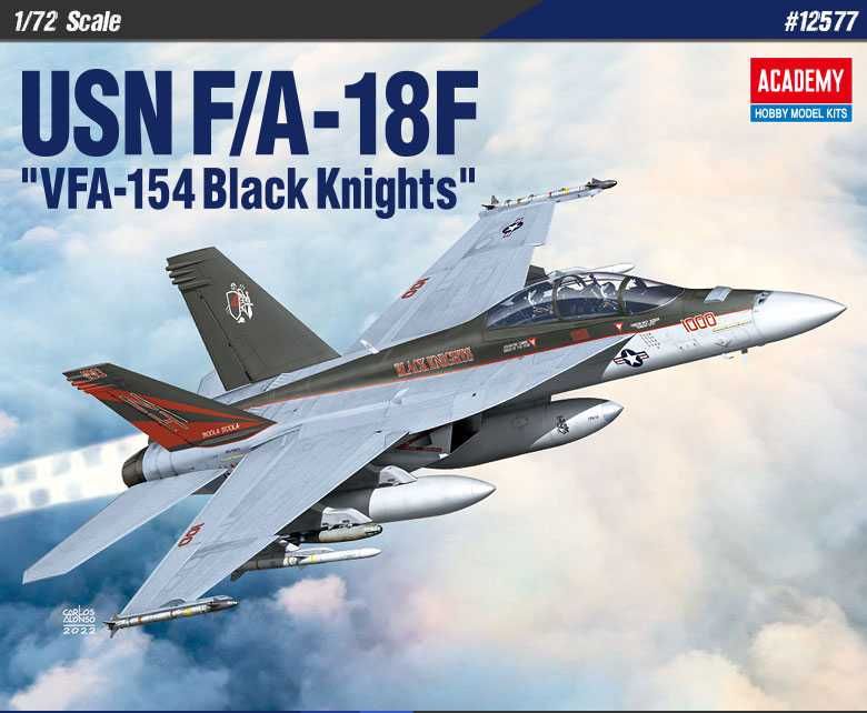 Model Kit letadlo 12577 - USN F/A-18F "VFA-154 Black Knight" (1:72) Academy